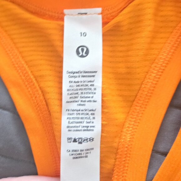 NWT Lululemon Swiftly Tech Racerback Tank 2.0 *Hip Length - 10 Orange Flash - Picture 6 of 7